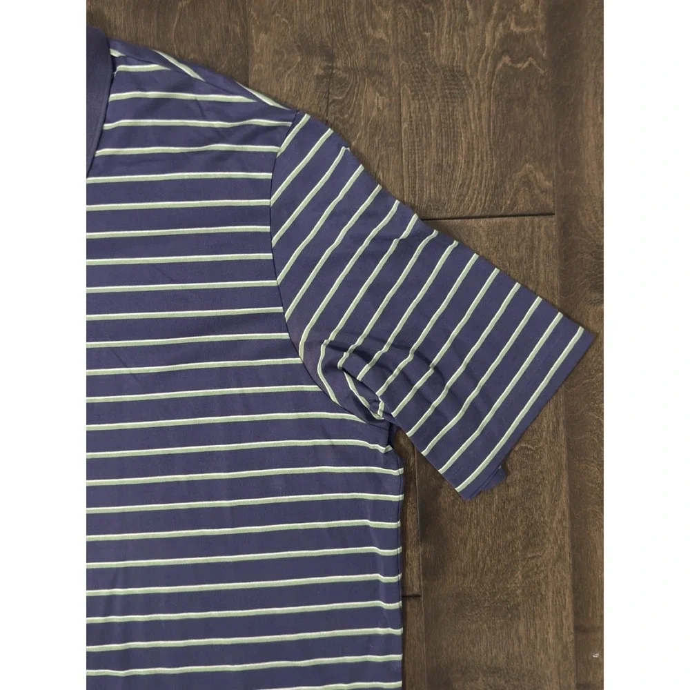 Vtg Ralph Lauren Polo Golf Shirt Purple Striped Mens Size 2XL‎ Short Sleeve